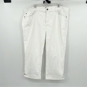 Not Your Daughter's Jeans | Cropped White Jeans with Jeweled Detail – Size 18W